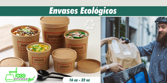 Vasos Transparentes Pet con tapa Plana de 16 oz - Envases Biodegradables  Eco Yura Perú