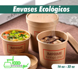 Envase bowl 16 onzas biodegradable kraft (Pack x 100 unidades)